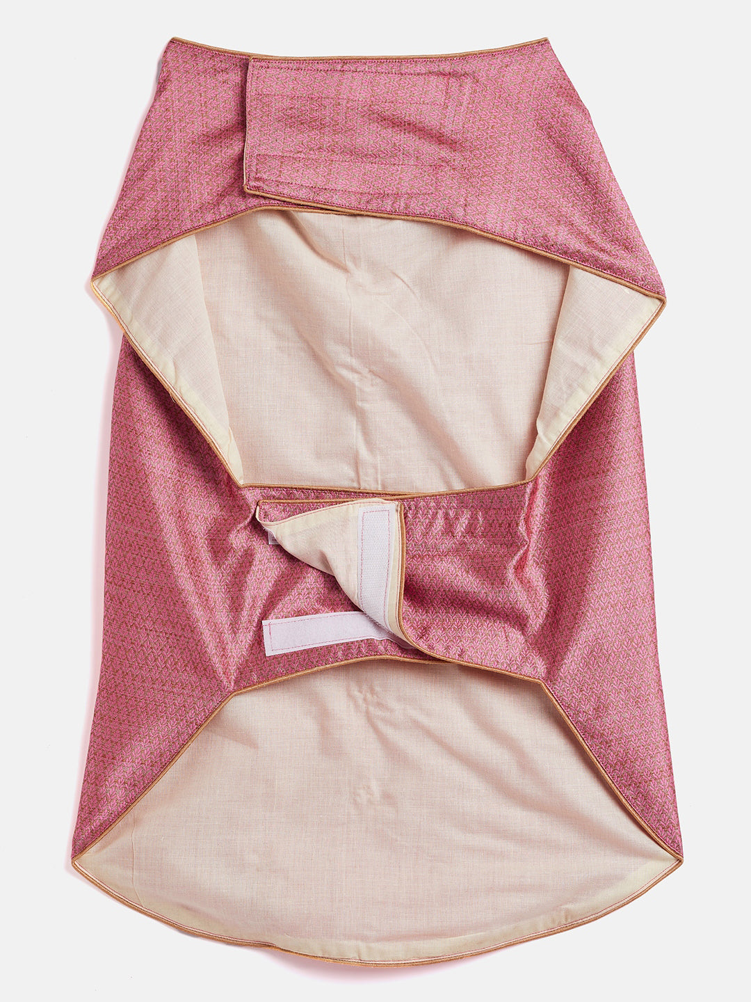 Pink Woven Silk Blend Siblings Set For Dogs