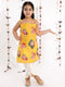 Girl's' Floral Printed Cotton Silk Kurta And Tulip Pants