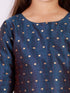 Girl's' Blue Zari Kurta And Rose Gold Sharara Set