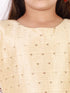 Girl's' Gold Zari Kurta And Rose Gold Sharara Set