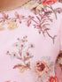 Girl's Pink Floral Printed Kurta With Cream Pant Set
