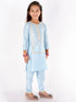 Girl's' Aqua Viscose Kurta Pant Set