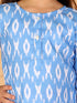 Girl's' Aqua Blue Ikkat Print Kurta Pant Set