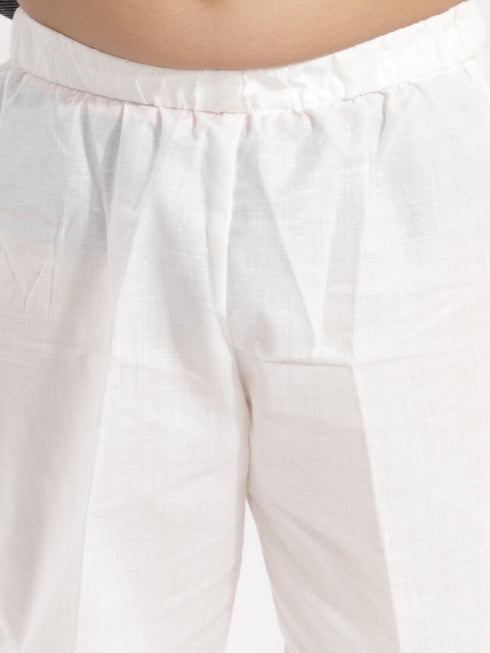 Girl's' Handloom Cotton Kurta And Straight Pant Set