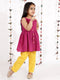 Girl's' Handloom Cotton Kurta And Straight Pant Set