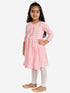 Girl's' Pink Pure Cotton Chikankari Kurta With Leggings