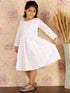 Girl's White Pure Cotton Chikankari Kurta