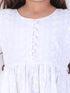 Girl's White Pure Cotton Chikankari Kurta With Leggings