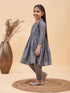 Girl's Grey Anarkali Kurta Pyjama Set With Potli Bag