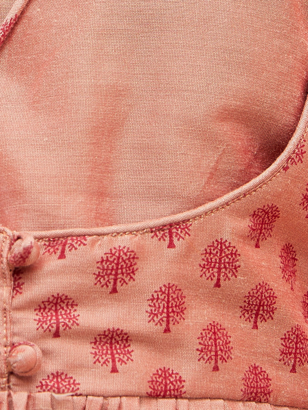 Girl's Pink Anarkali Kurta Pyjama Set With Potli Bag