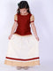 Girl's Maroon & White Pavda Pattu Lehenga Choli Set
