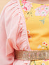 Girl's Yellow Floral Print Lehenga Set