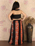 Girl's Black Navratri Special Lehenga Set