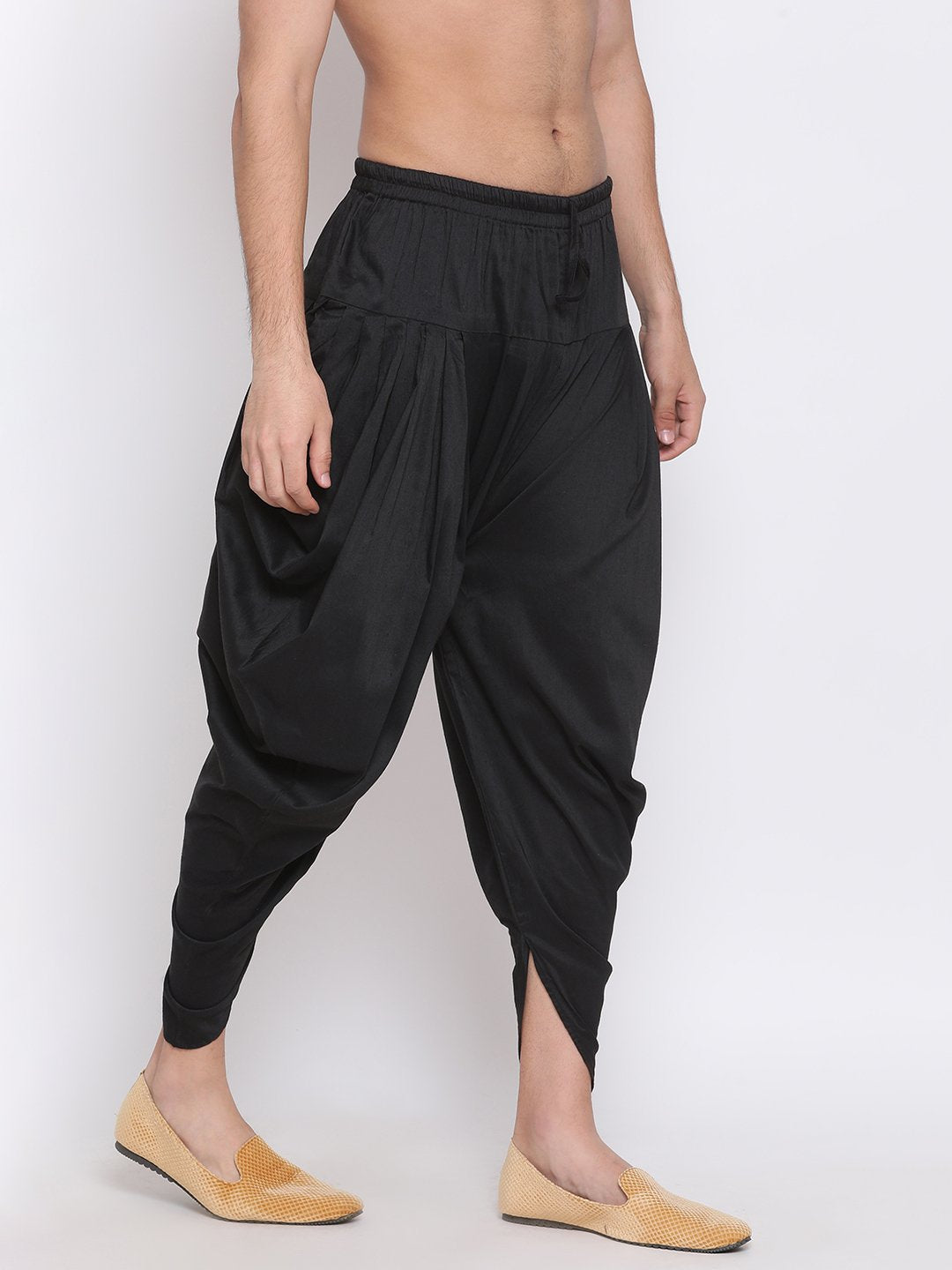 Men's Black Solid Dhoti Pant
