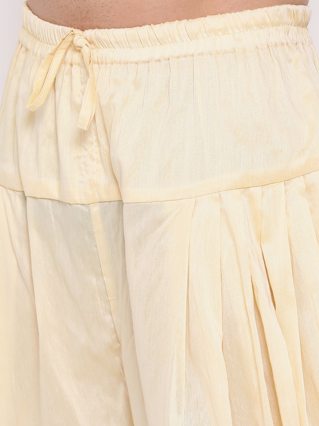 Men's Cream Solid Dhoti Pant