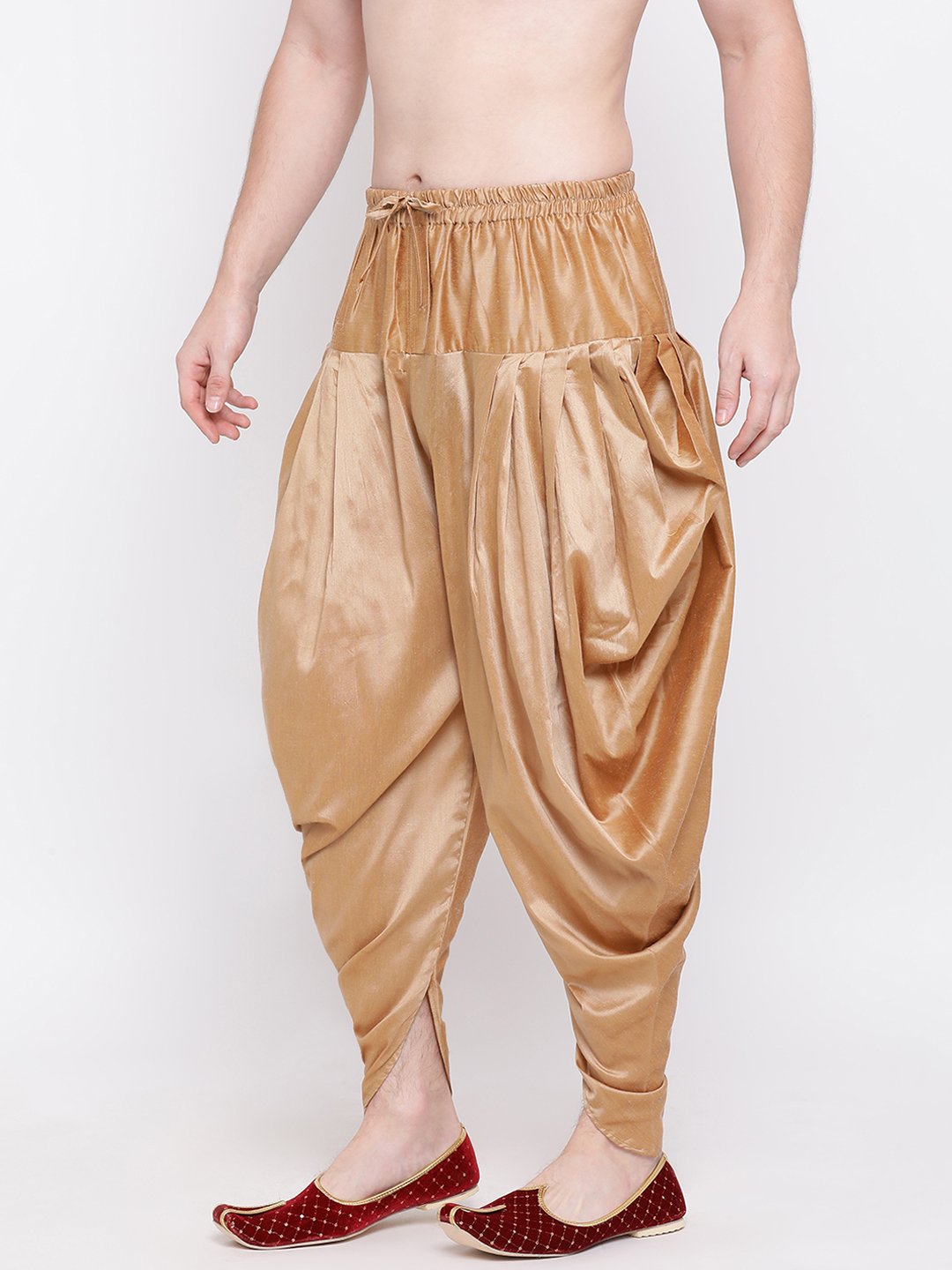 Men's Rose Gold Solid Dhoti Pant