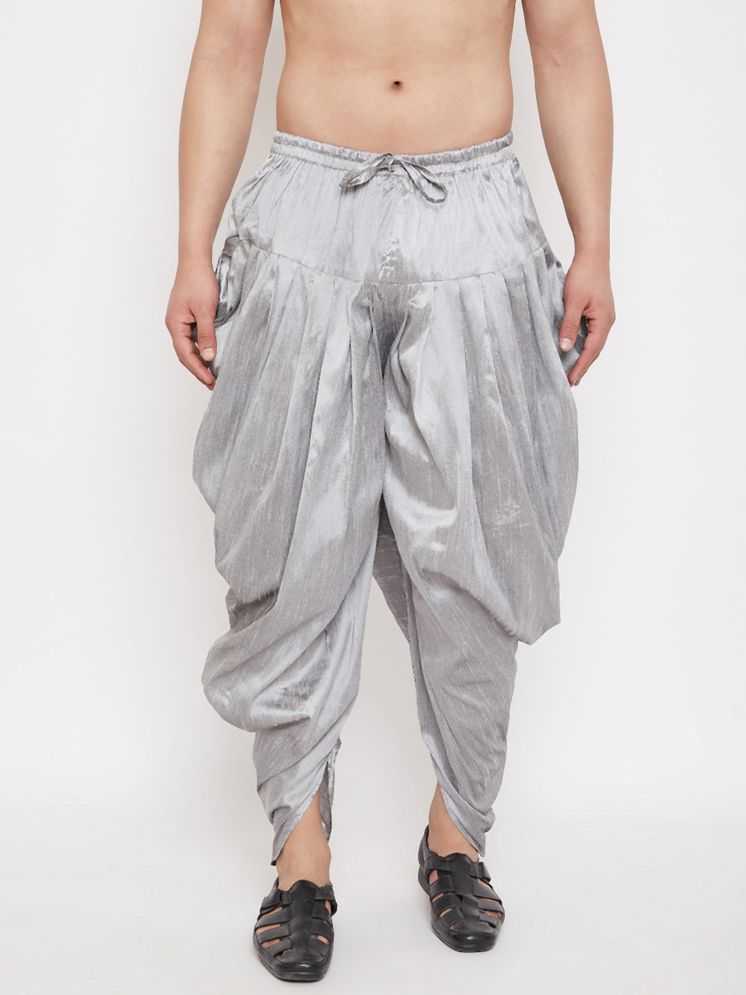 VASTRAMAY Men's Grey Dhoti Pants