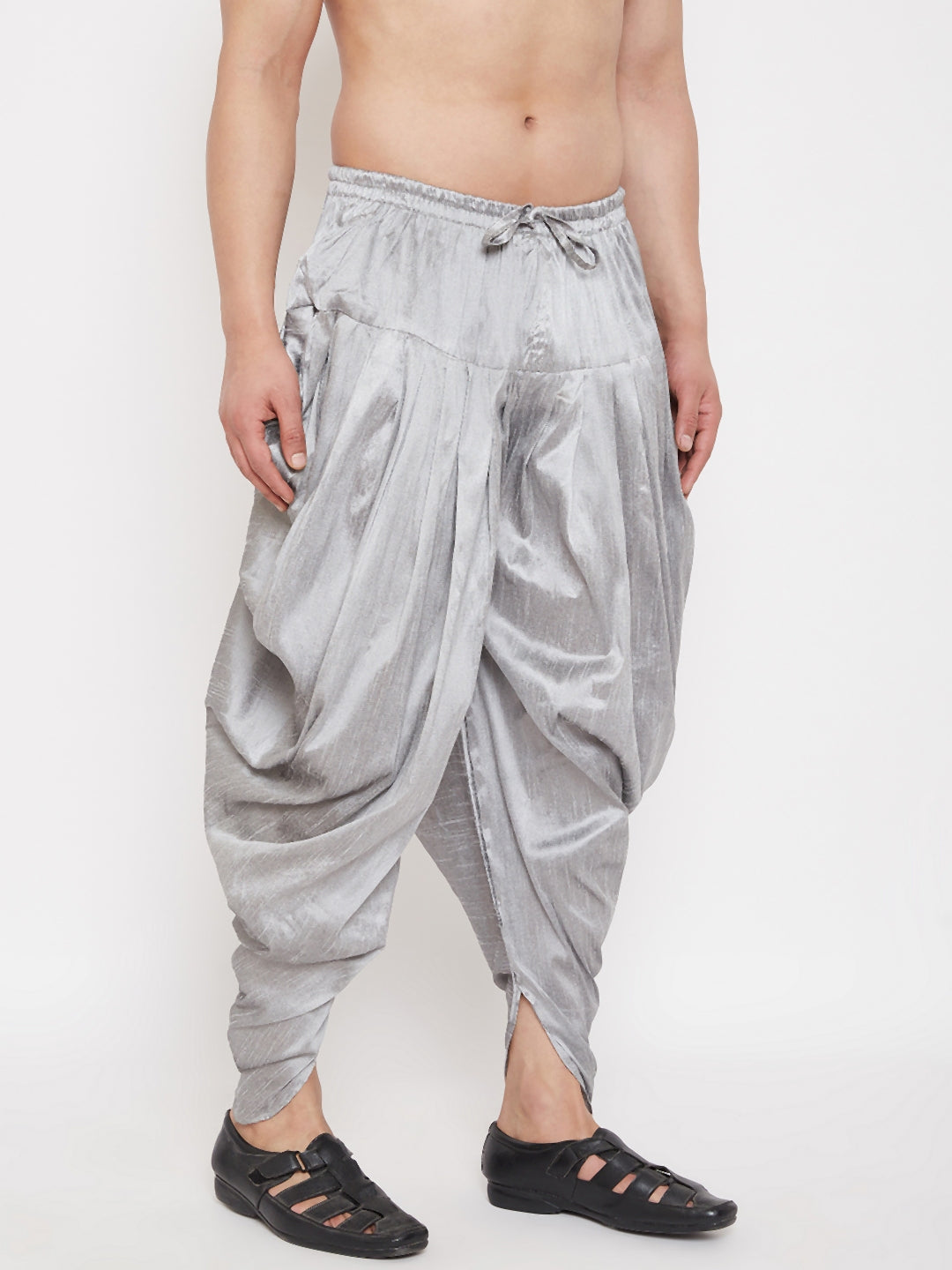 VASTRAMAY Men's Grey Dhoti Pants