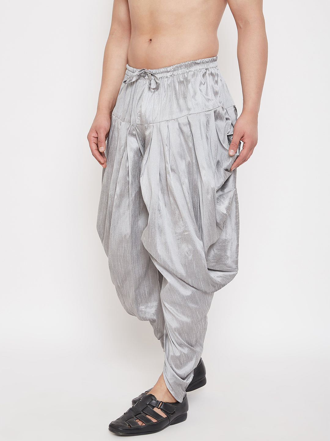 VASTRAMAY Men's Grey Dhoti Pants