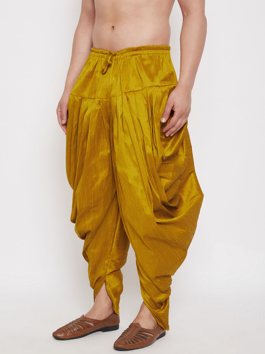 VASTRAMAY Men's Mustard Dhoti Pants