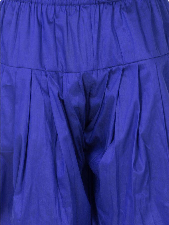 Men's Blue Cotton Silk Blend Dhoti