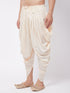 Men's Cream Cotton Blend Cowl Dhoti