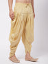 Men's Gold Cotton Blend Cowl Dhoti