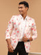 Men's Peach Floral Printed Blazer