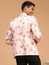 Men's Peach Floral Printed Blazer