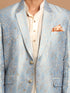 Men's Gray Woven Blazer And Cream Solid Kurta With Pajama Set