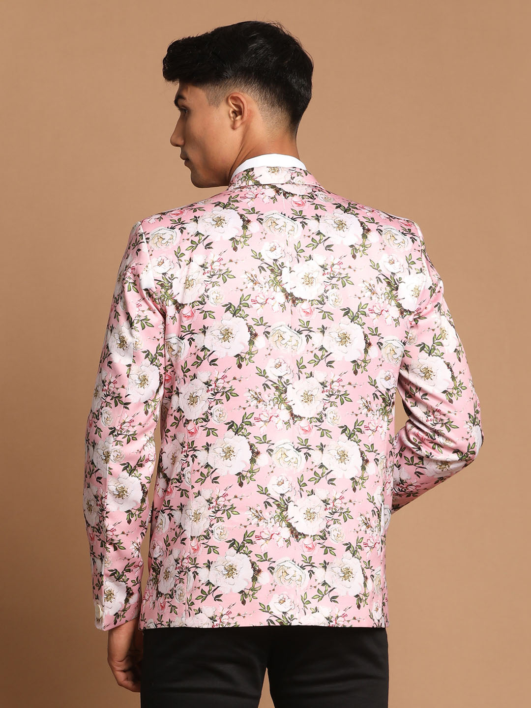 Men's Pink Floral Printed Blazer