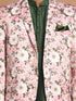 Men's Pink Floral Print Blazer And Green Solid Viscose Kurta With Pajama Set
