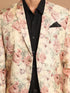 Men's Beige Silk Blend Floral Print Blazer