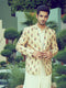 Men's Beige Silk Blend Printed Blazer