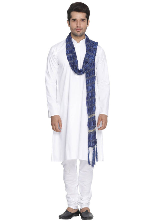 Men's Blue Viscose Dupatta