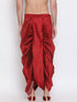 Men's Maroon Embroidered Dhoti Pant