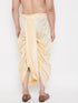 VASTRAMAY Men's Gold Embroidred Dhoti