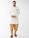 Men's White Silk Blend Sherwani Set