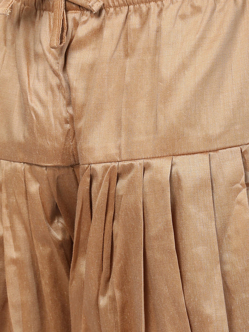 Men's Orange Silk Blend Sherwani Set