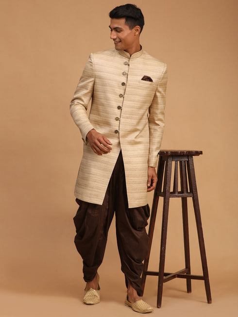 Men's Beige Sherwani Set