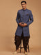 Men's Navy Blue Sherwani Set