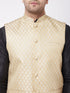 Men's Black Silk Blend Jacket With Kurta Dhoti Set