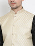 Men's Black Cotton Silk Blend Kurta, Ethnic Jacket and Pyjama Set