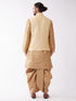 Men's Gold Zari Weaved Jacket With Kurta Dhoti Set