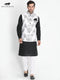 Men's Black Cotton Blend Kurta, Ethnic Jacket and Pyjama Set