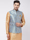 Men's Grey Jacquard Nehru Jacket