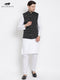 Men's White Cotton Kurta, Ethnic Jacket and Pyjama Set