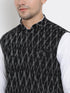 Men's White Cotton Kurta, Ethnic Jacket and Pyjama Set
