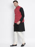 Men's Black Cotton Kurta, Ethnic Jacket and Pyjama Set
