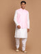 Men's White Cotton Kurta, Solid Royal Nehru Jacket And Pyjama Set